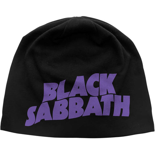 Black Sabbath Unisex Beanie Hat: Purple Logo JD Print