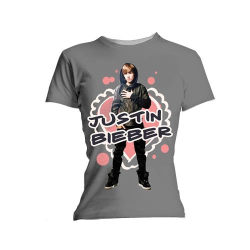 Justin Bieber Ladies T-Shirt: Cut Out Hearts (Skinny Fit)