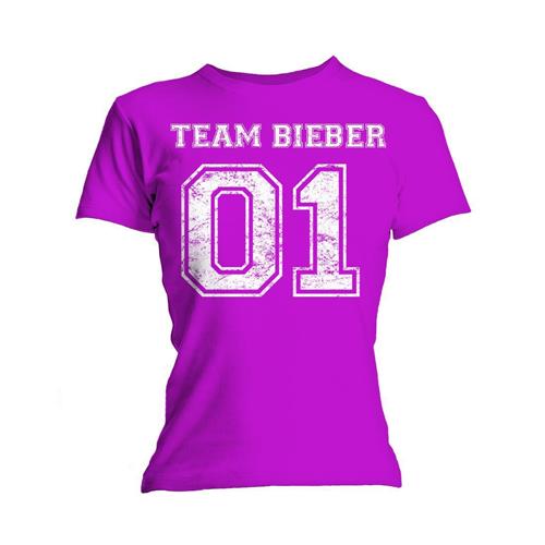 Justin Bieber Ladies T-Shirt: Team Bieber (Skinny Fit)