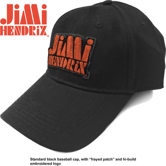 Jimi Hendrix Unisex Baseball Cap: Orange Stencil Logo