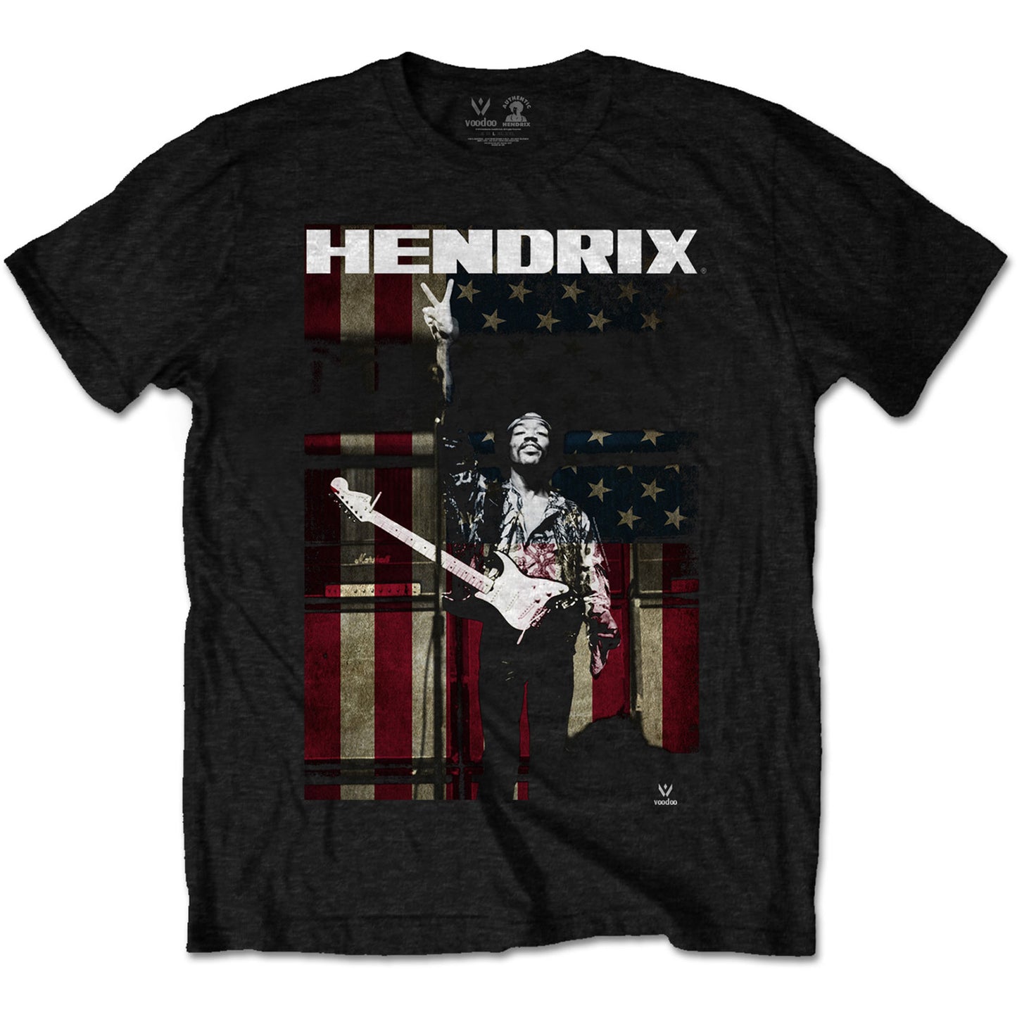 Jimi Hendrix Unisex T-Shirt: Peace Flag