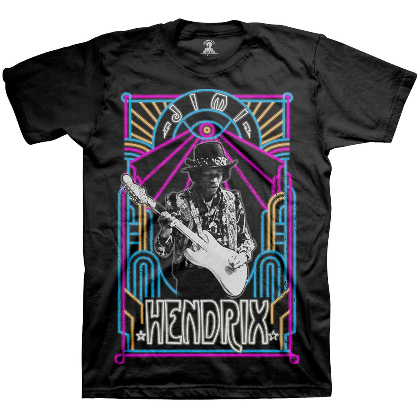 Jimi Hendrix Unisex T-Shirt: Electric Ladyland Neon