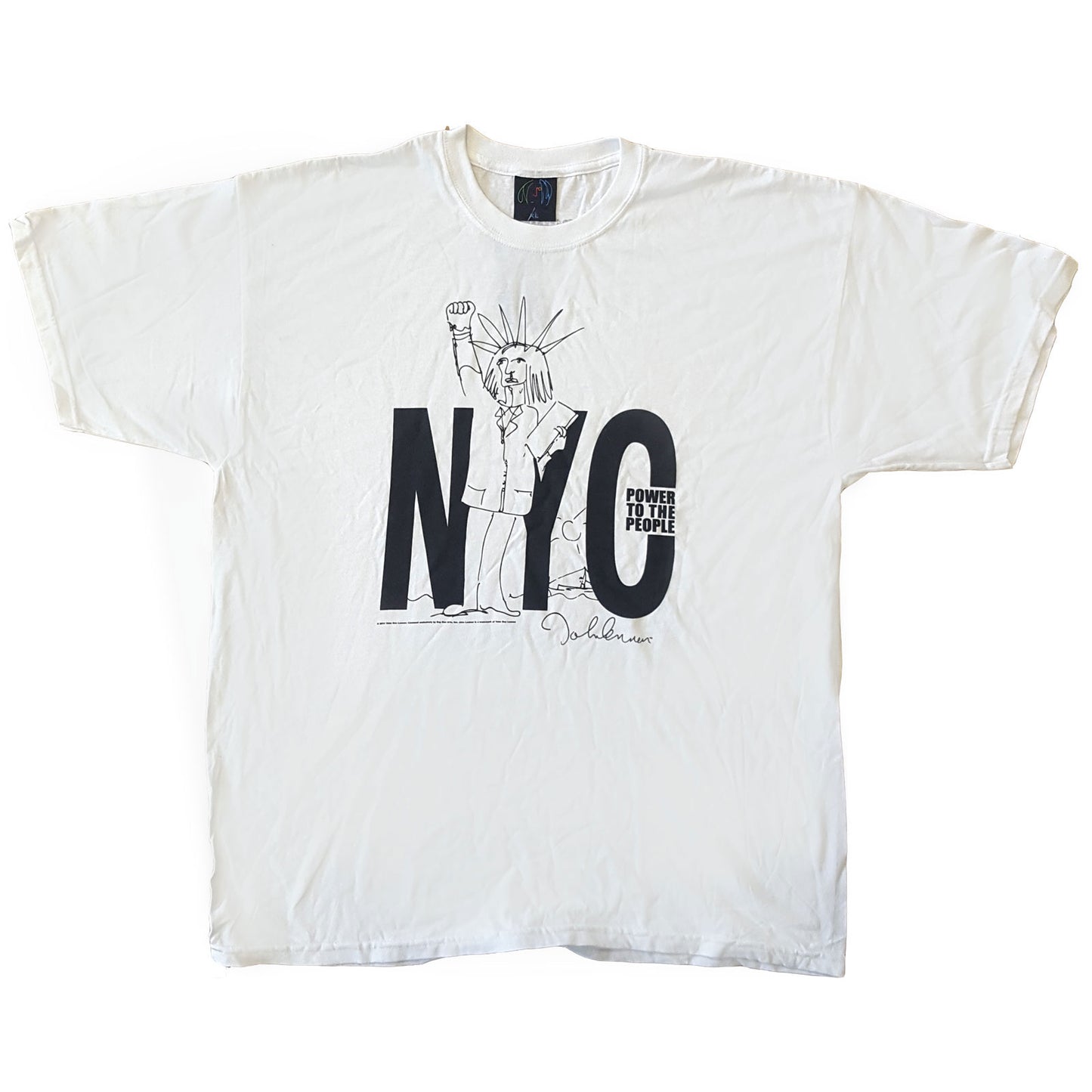 John Lennon Unisex T-Shirt: NYC Power to the People (Back Print)