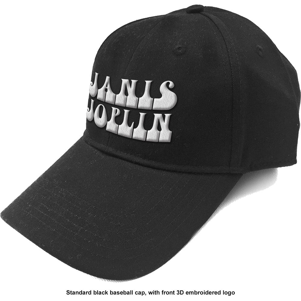 Janis Joplin Unisex Baseball Cap: White Logo