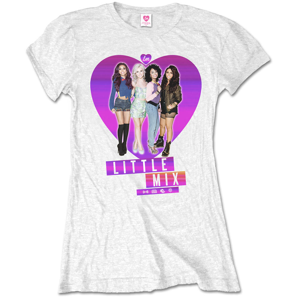 Little Mix Ladies T-Shirt: Gradient Heart