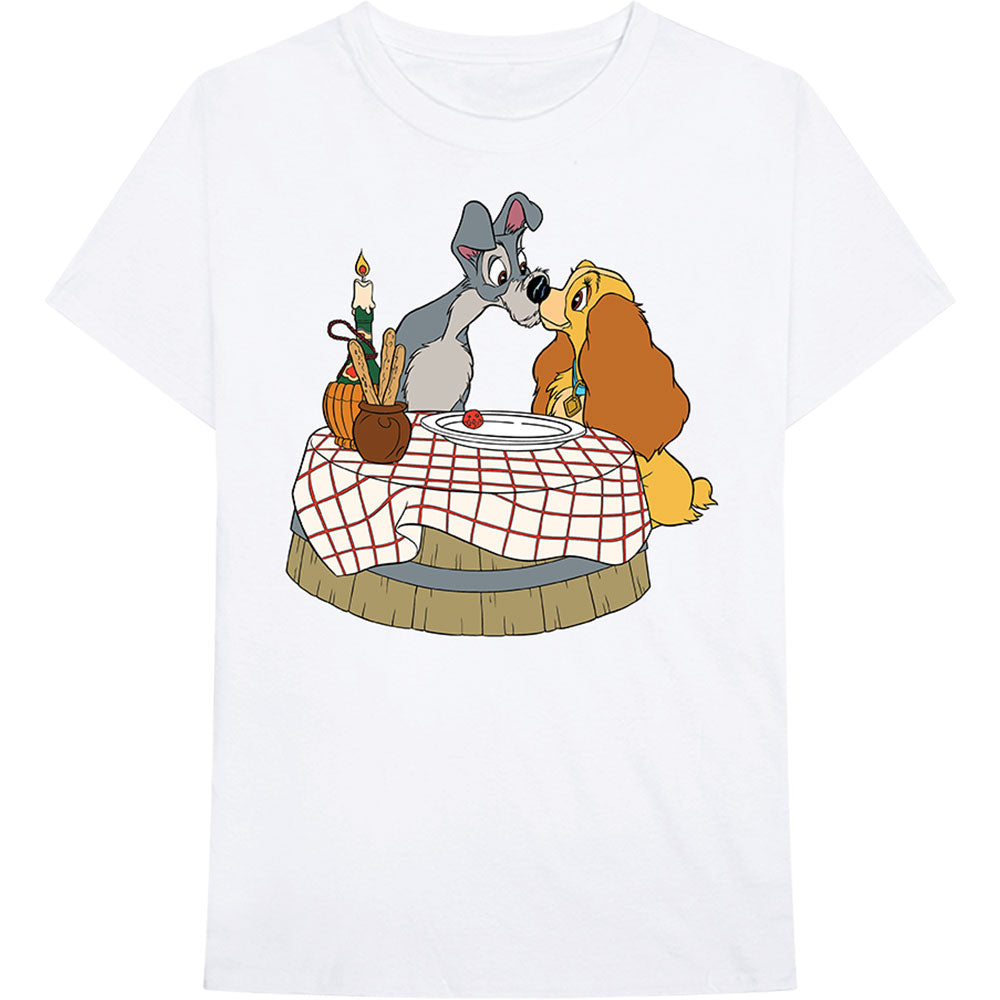 Disney Unisex T-Shirt: Lady & The Tramp - Kissing Pose  