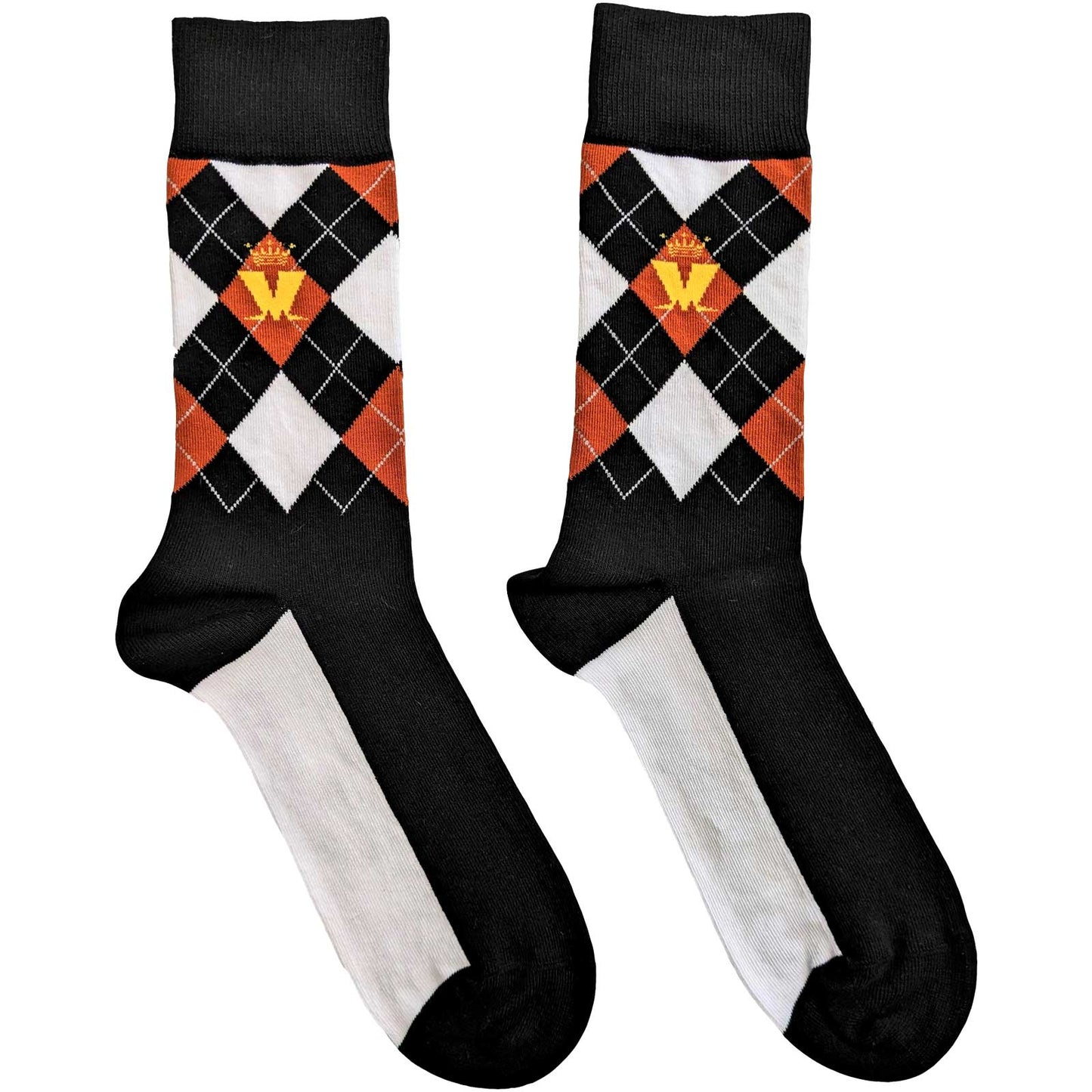 Madness Unisex Ankle Socks: Crown & M Brown Diamond (UK Size 7 - 11)