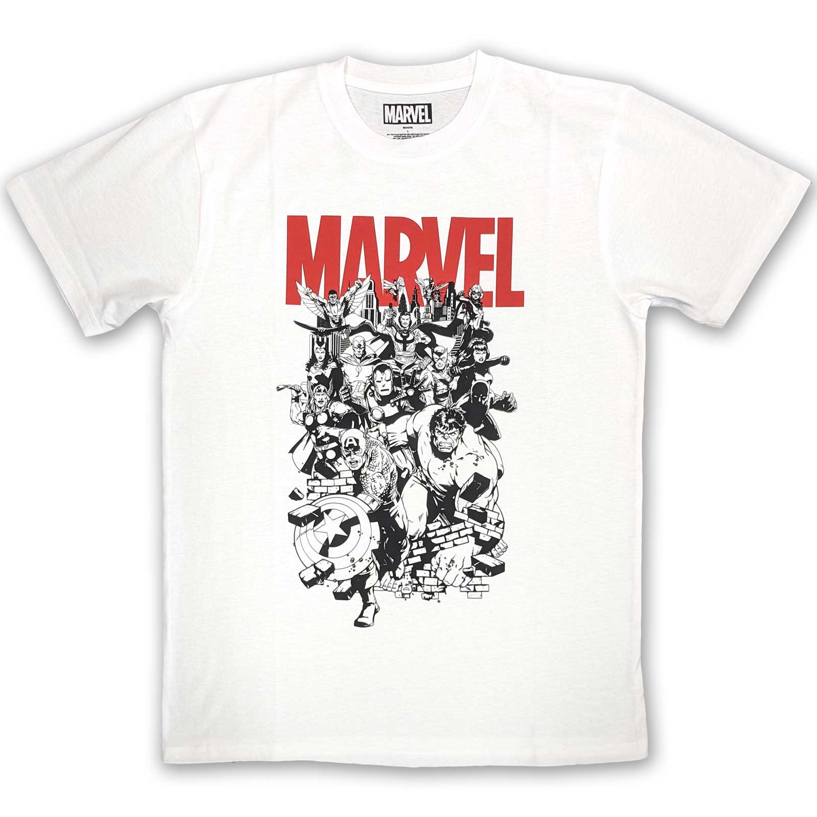 Marvel Comics Unisex T-Shirt: Black & White Characters