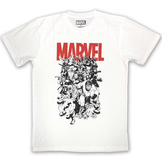 Marvel Comics Unisex T-Shirt: Black & White Characters