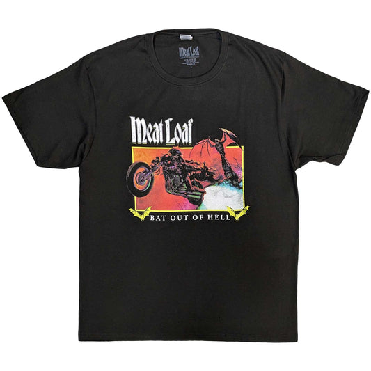 Meat Loaf Unisex T-Shirt: Bat Out Of Hell Rectangle