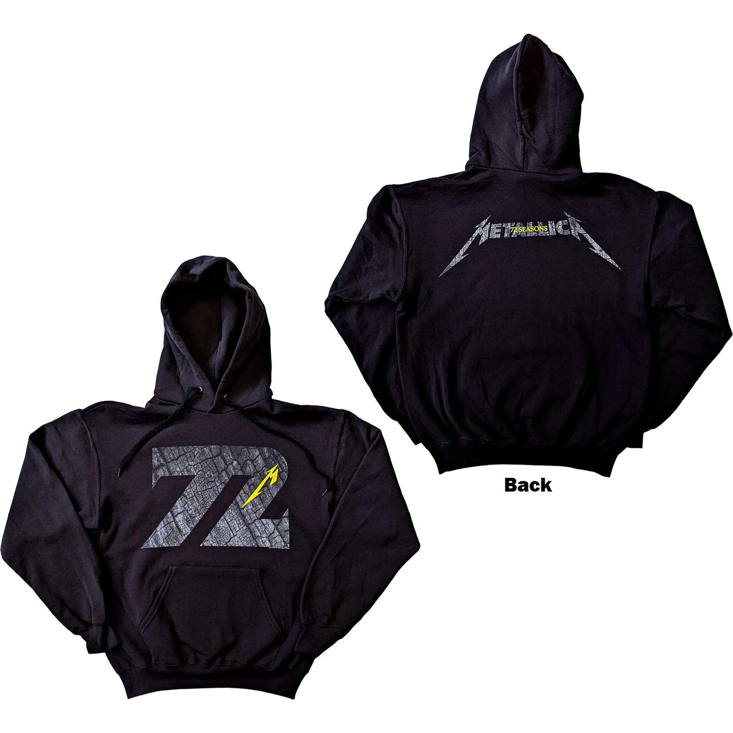 Metallica Unisex Pullover Hoodie: 72 Seasons Charred Logo (Back Print)