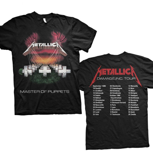 Metallica Unisex T-Shirt: Master of Puppets European Tour '86. (Back Print)