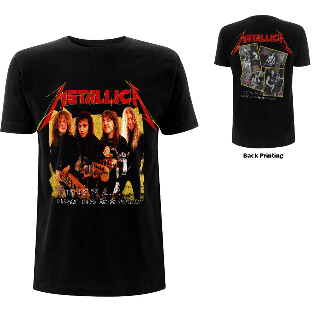 Metallica Unisex T-Shirt: Garage Photo Yellow (Back Print)