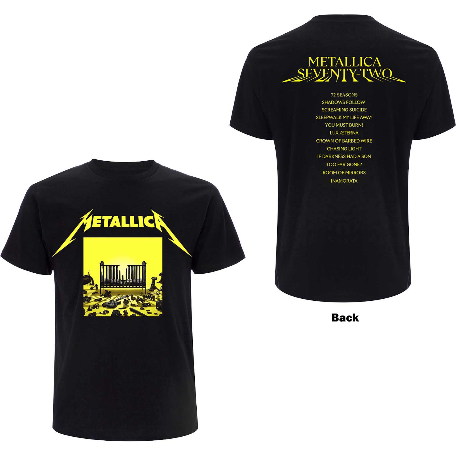 Metallica Unisex T-Shirt: 72 Seasons Squared Cover (Back Print)