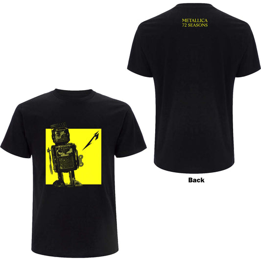 Metallica Unisex T-Shirt: 72 Seasons Burnt Robot (Back Print)