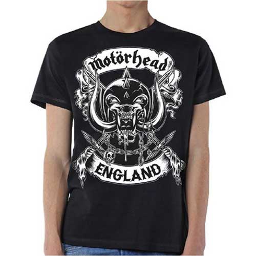 Motorhead Unisex T-Shirt: Crossed Swords England Crest