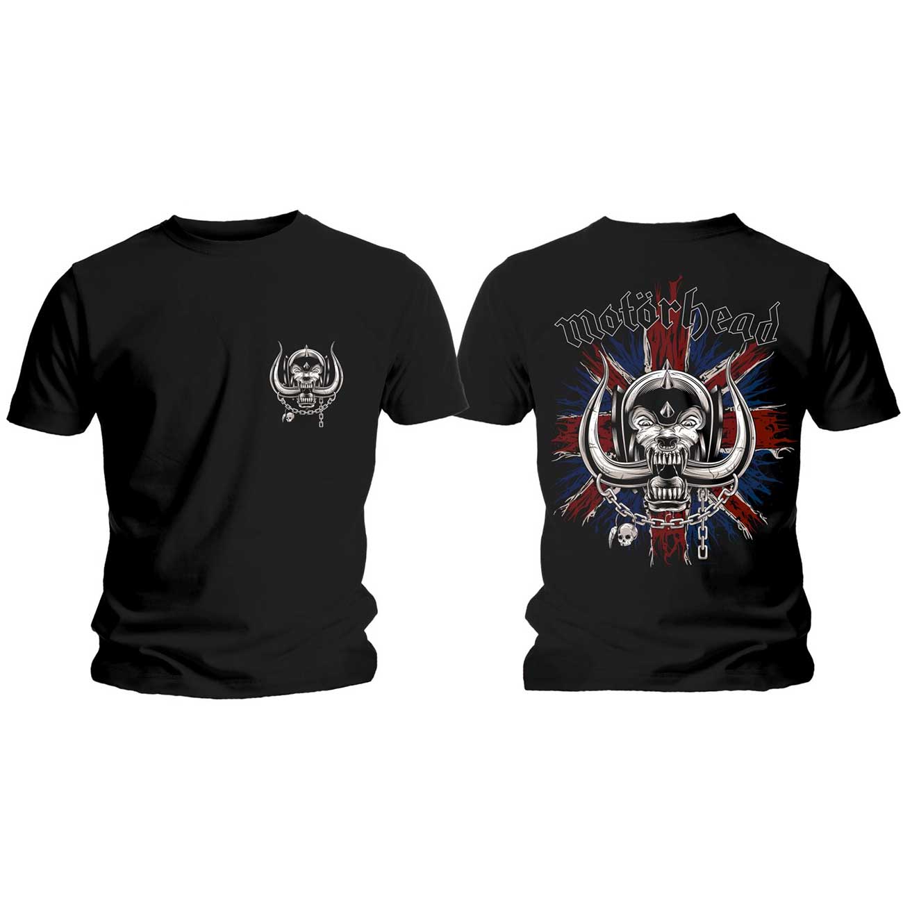 Motorhead Unisex T-Shirt: British War Pig & Logo (Back Print)