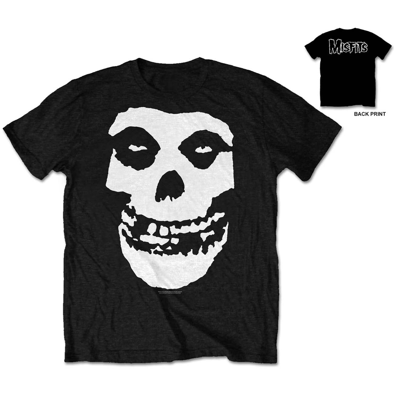 Misfits Unisex T-Shirt: Classic Fiend Skull (Back Print/Retail Pack)