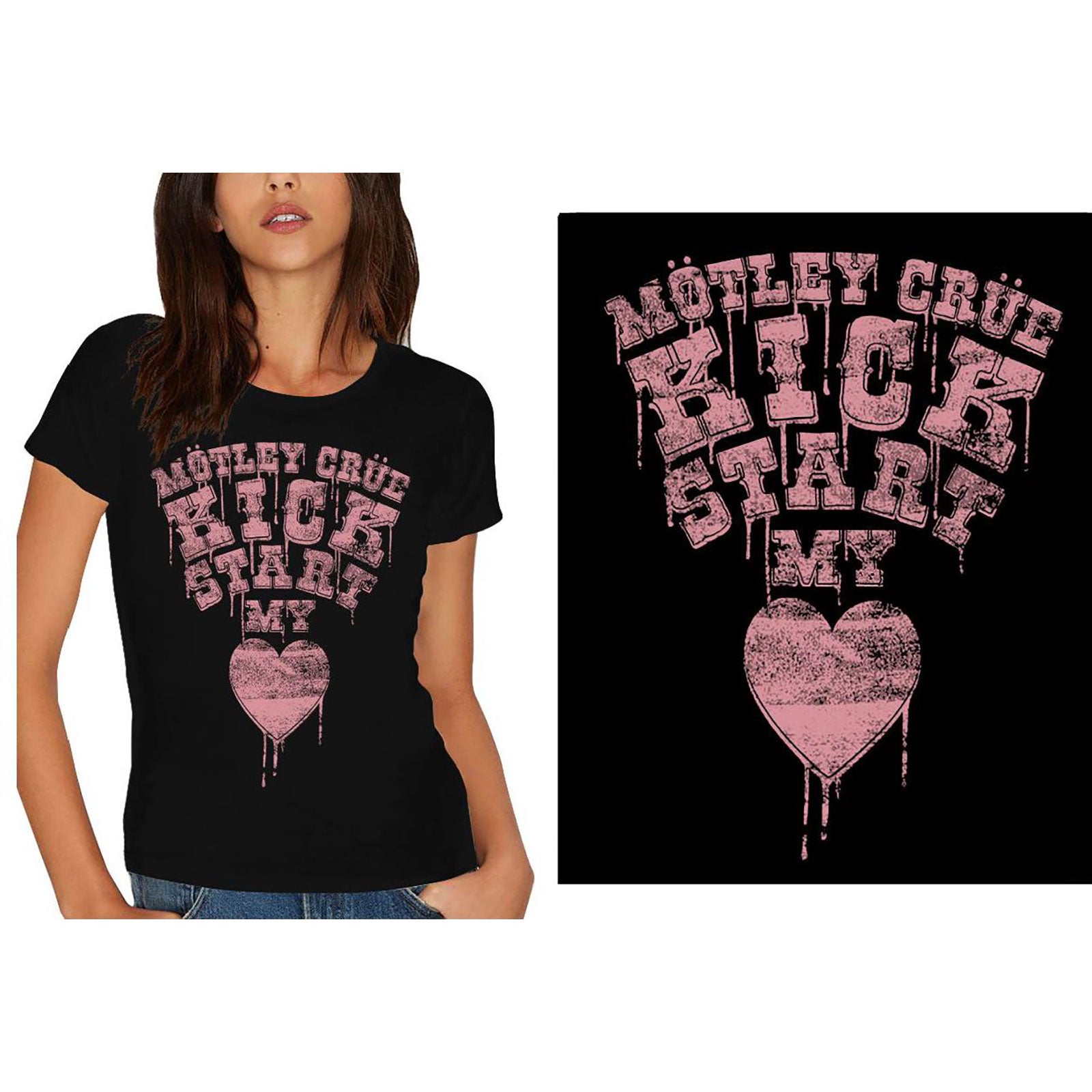 Motley Crue Ladies T-Shirt: Kick Start My Heart
