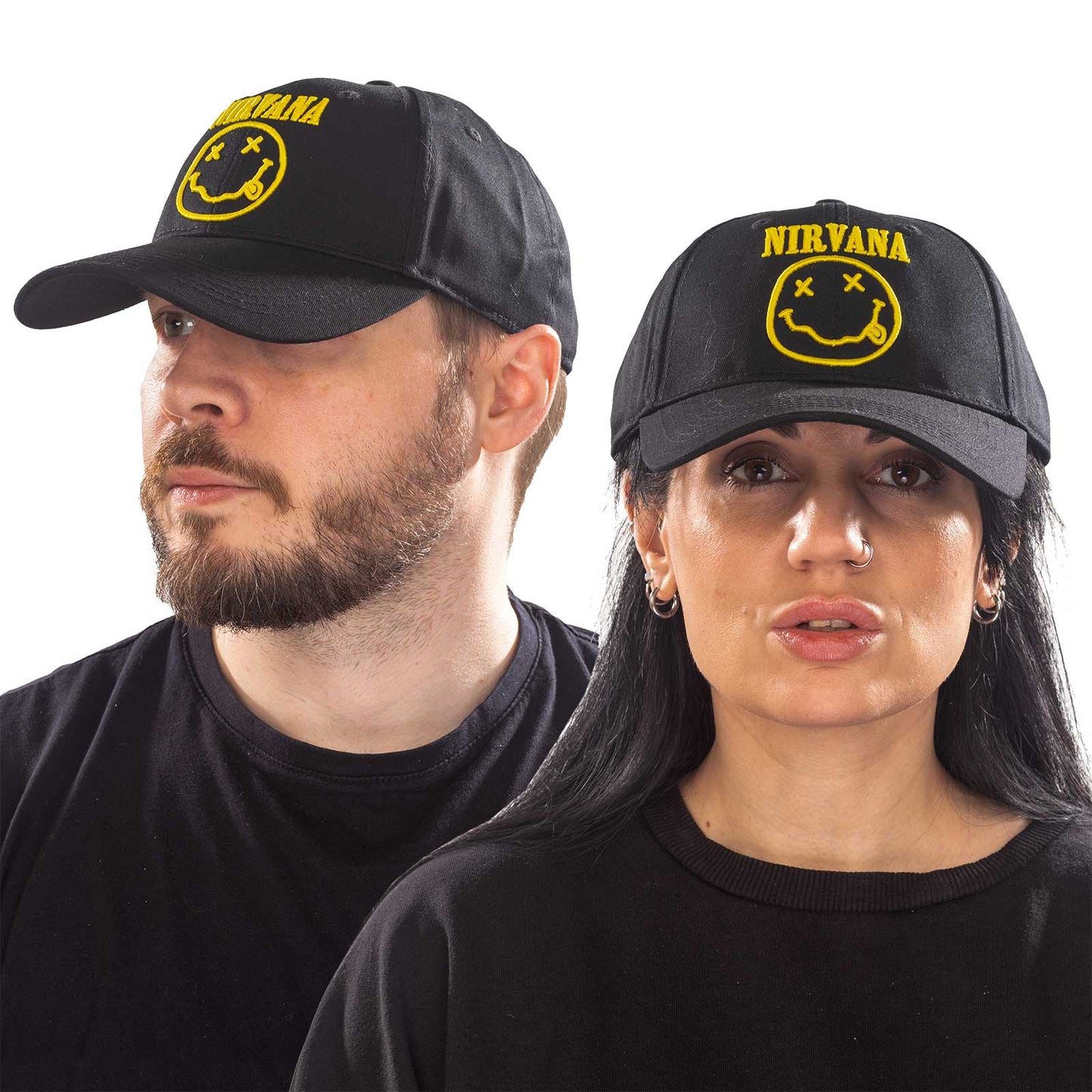 Nirvana Unisex Baseball Cap: Logo & Smiley