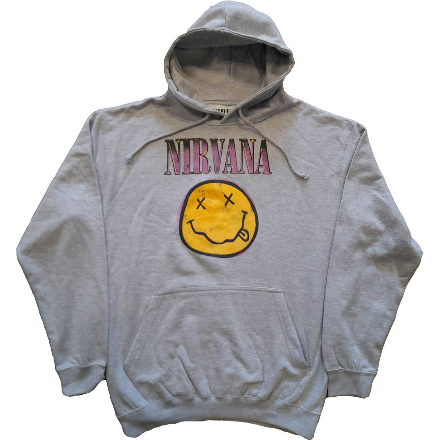 Nirvana Unisex Pullover Hoodie: Xerox Smiley Pink