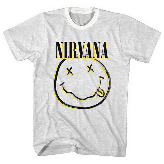 Nirvana Unisex Ringer T-Shirt: Inverse Smiley