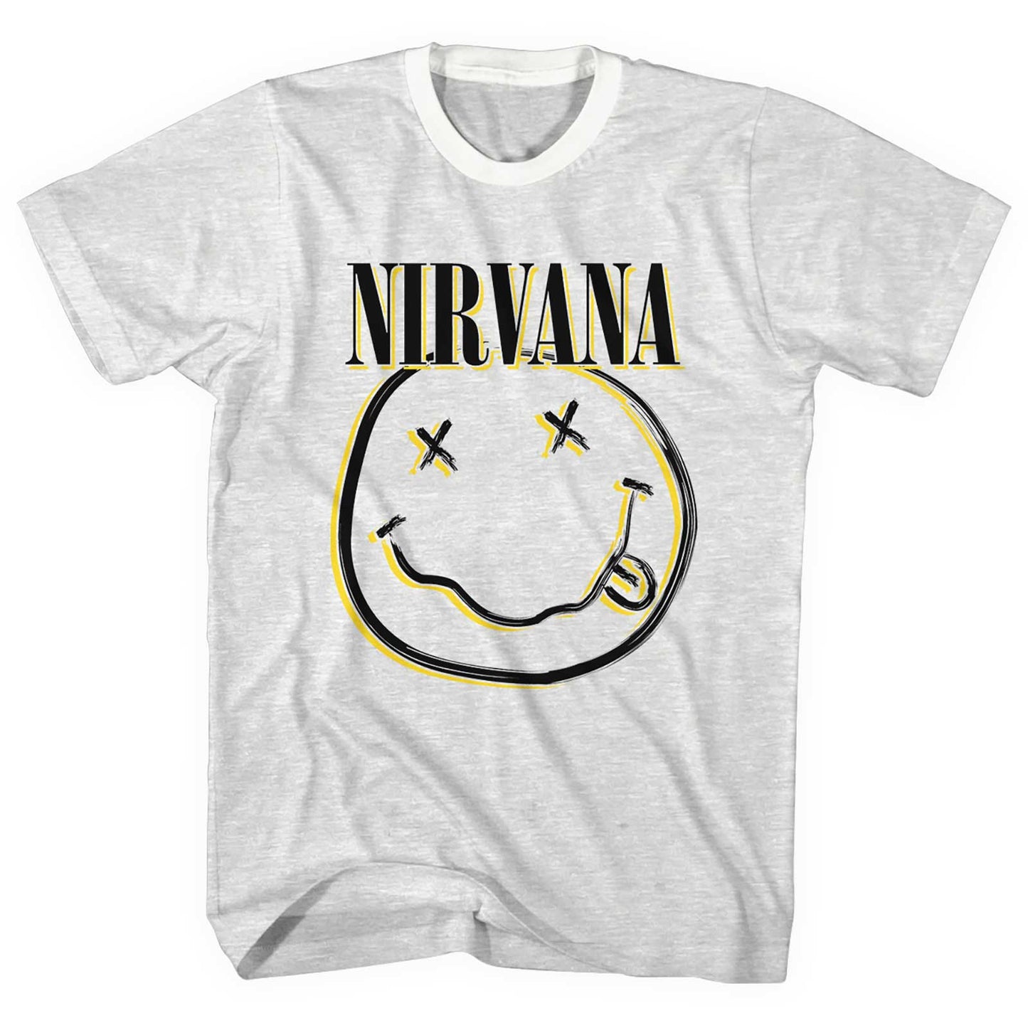 Nirvana Unisex Ringer T-Shirt: Inverse Smiley  (Medium)