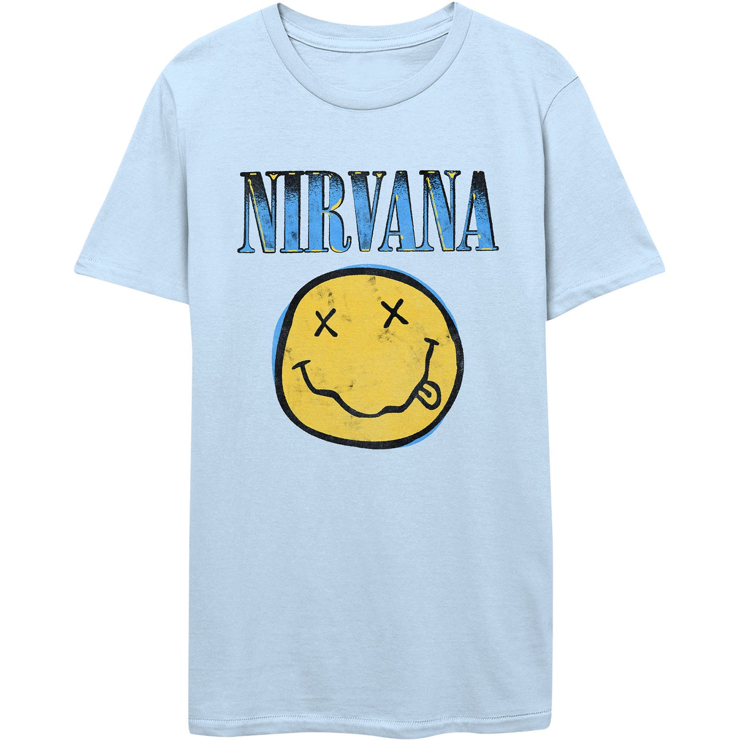 Nirvana Unisex T-Shirt: Xerox Smiley Blue