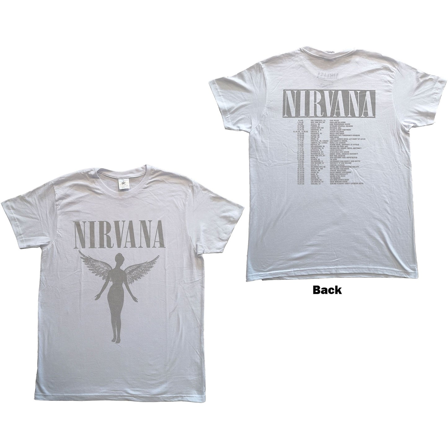 Nirvana Unisex T-Shirt: In Utero Tour (Back Print)