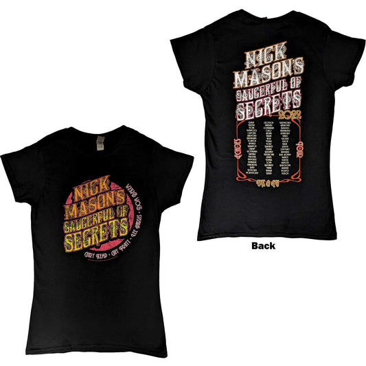 Nick Mason's Saucerful of Secrets Ladies T-Shirt: Echoes European Tour 2022 (Back Print & Ex-Tour)