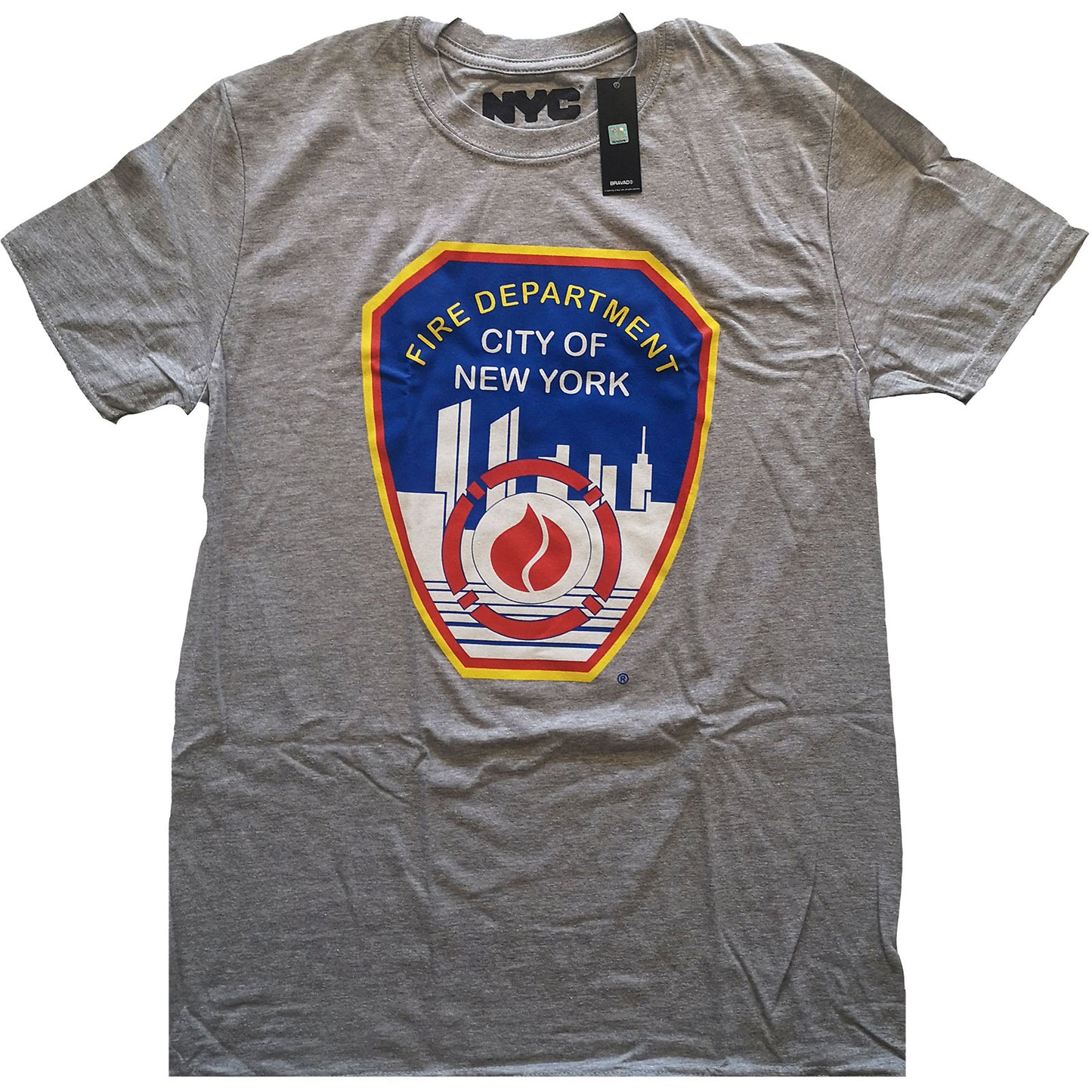 New York City Unisex T-Shirt: Fire Dept. Badge