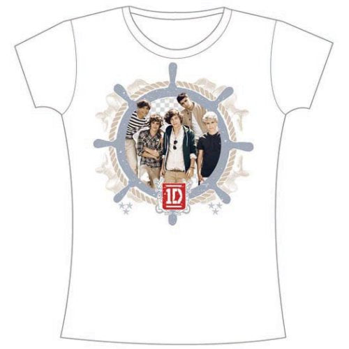 One Direction Ladies T-Shirt: Nautical (Skinny Fit) (Small)