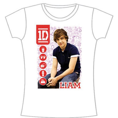 One Direction Ladies T-Shirt: 1D Liam Symbol Field (Skinny Fit)