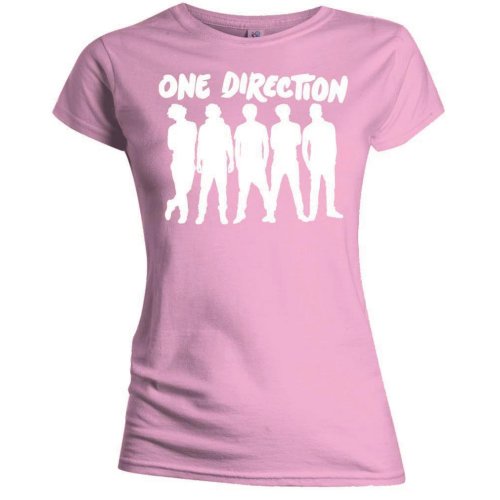 One Direction Ladies T-Shirt: Silhouette White on Pink (Skinny Fit)