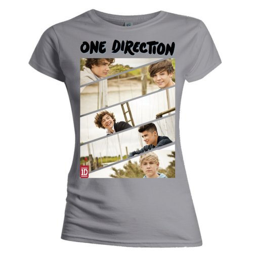 One Direction Ladies T-Shirt: Band Sliced (Skinny Fit)