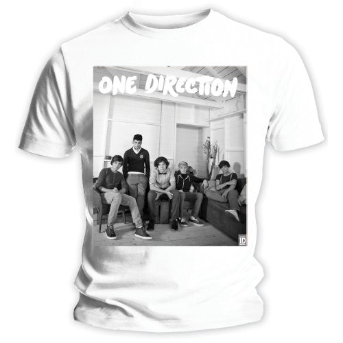 One Direction Ladies T-Shirt: Band Lounge Black & White (Skinny Fit)
