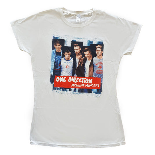 One Direction Ladies T-Shirt: Midnight Memories Strips (Skinny Fit)