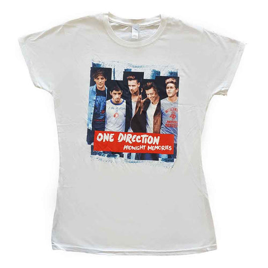 One Direction Ladies T-Shirt: Midnight Memories Strips (Medium)