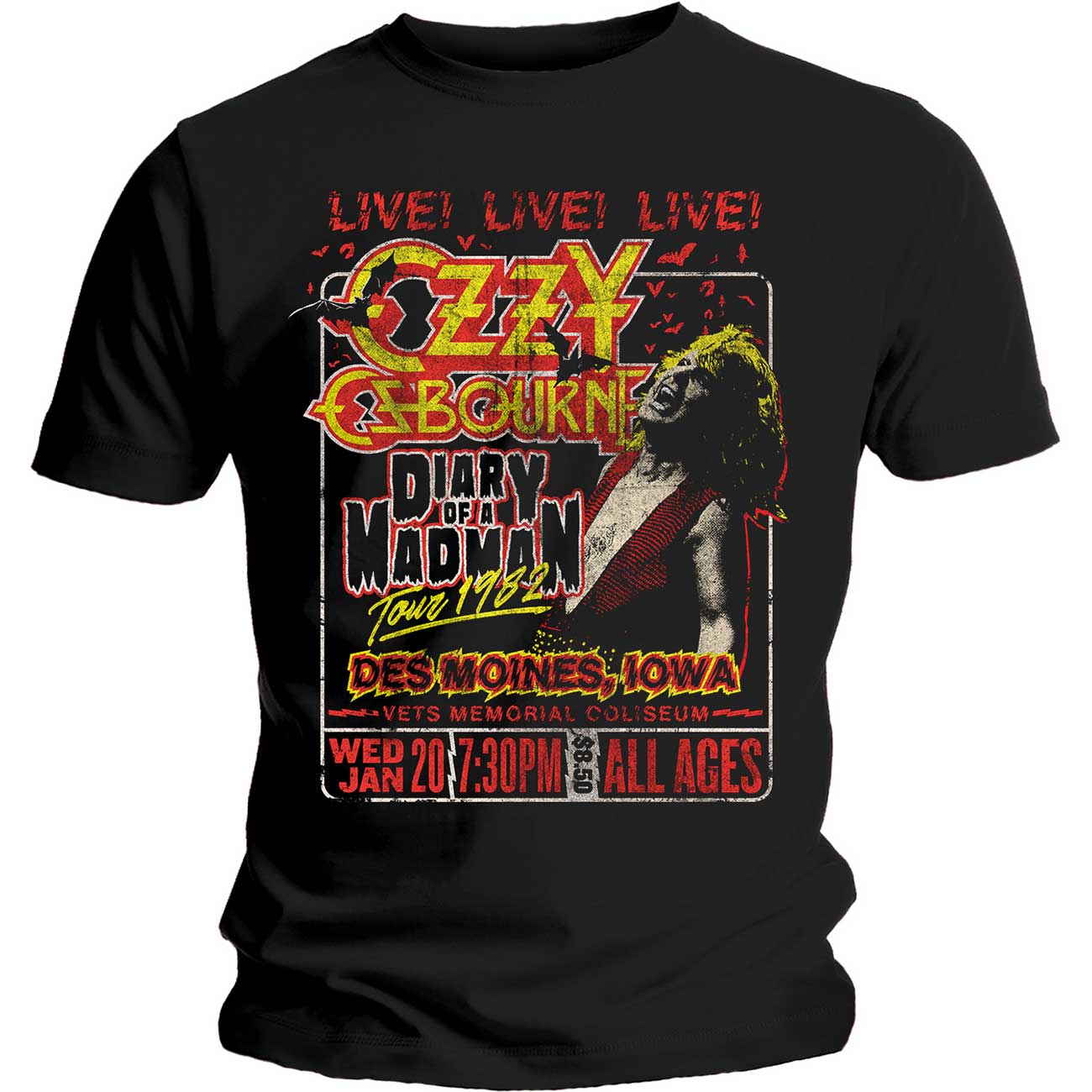 Ozzy Osbourne Unisex T-Shirt: Diary of a Madman Tour