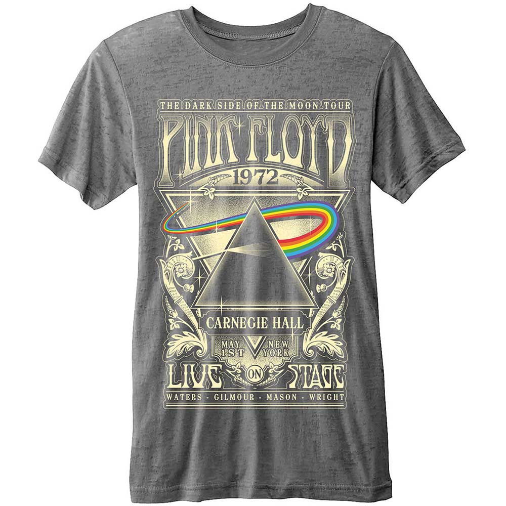 Pink Floyd Unisex T-Shirt: Carnegie Hall 1972 (Burnout)