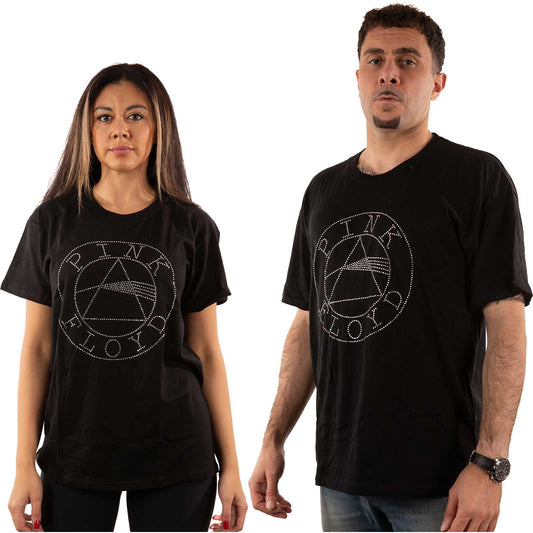 Pink Floyd Unisex Embellished T-Shirt: Circle Logo