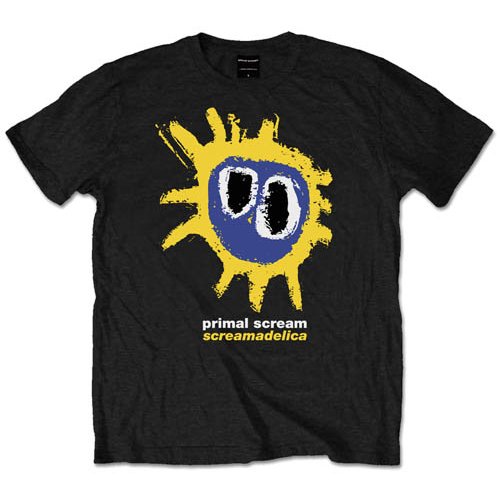 Primal Scream Unisex T-Shirt: Screamadelica Yellow (Medium) Black Medium