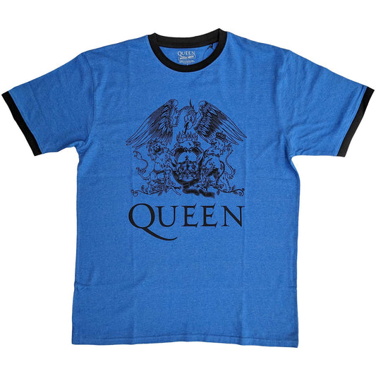 Queen Unisex Ringer T-Shirt: Crest Logo
