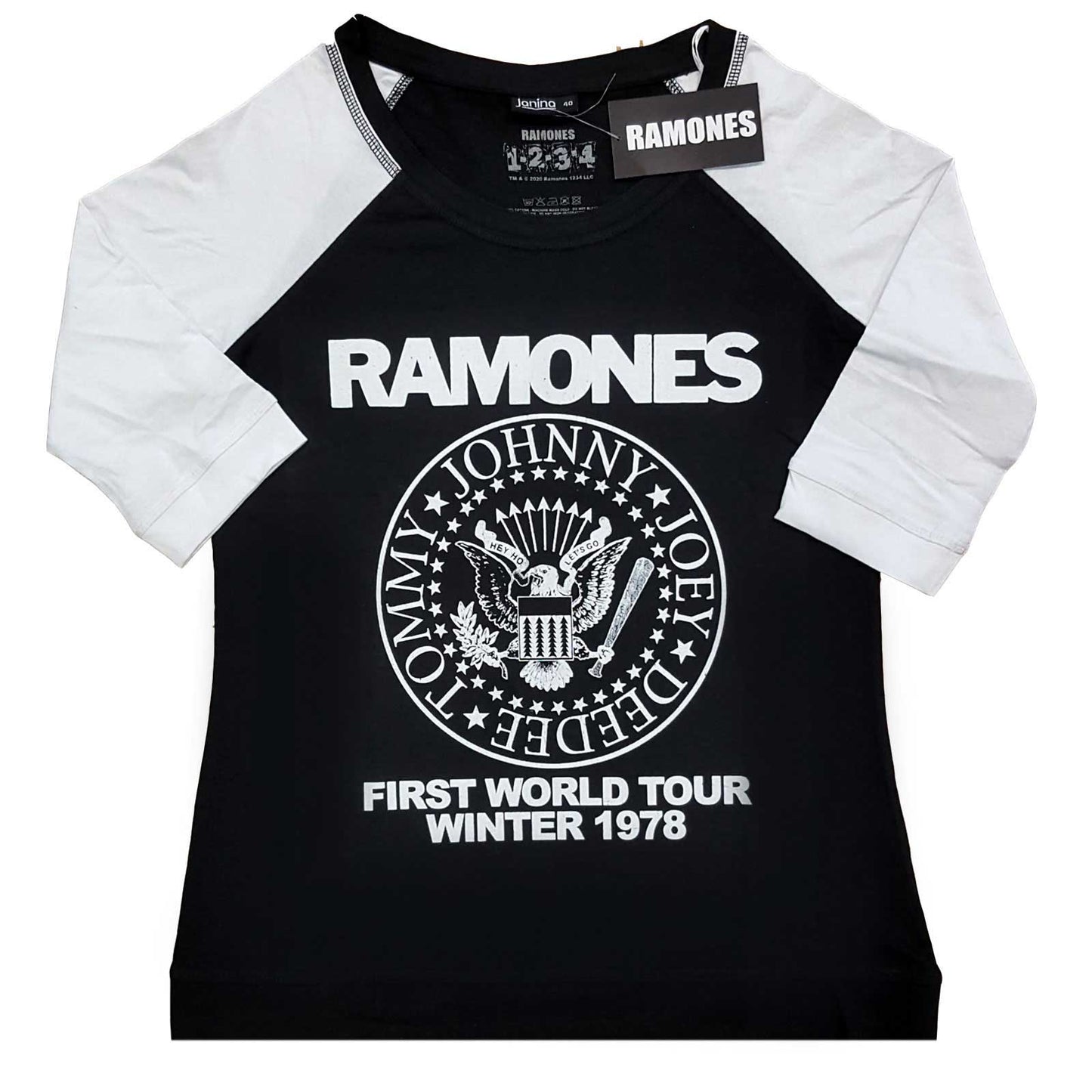 Ramones Ladies Raglan T-Shirt: First World Tour 1978