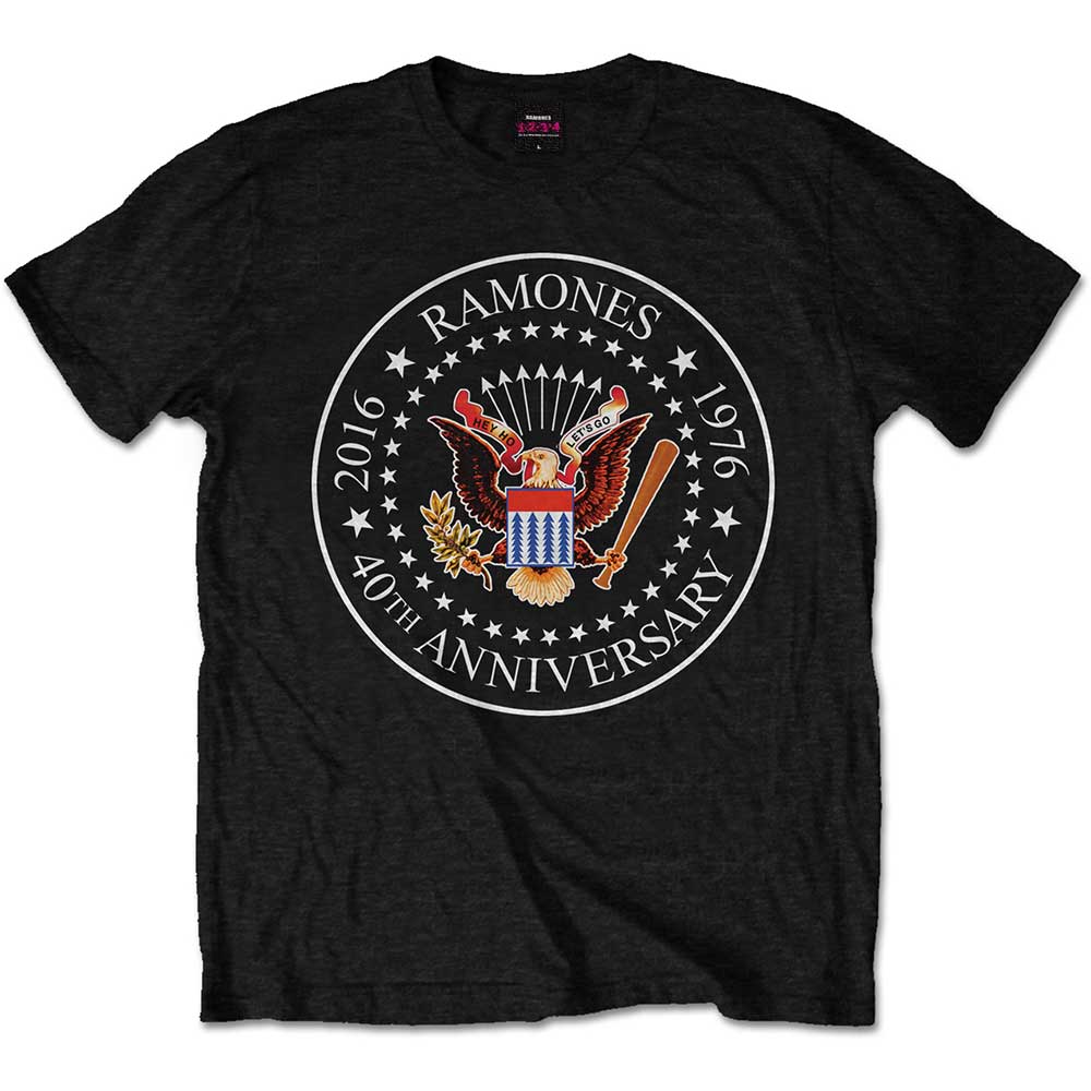 Ramones Unisex T-Shirt: 40th Anniversary Seal