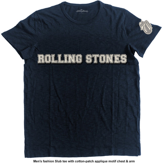 The Rolling Stones Unisex Applique T-Shirt: Logo & Tongue