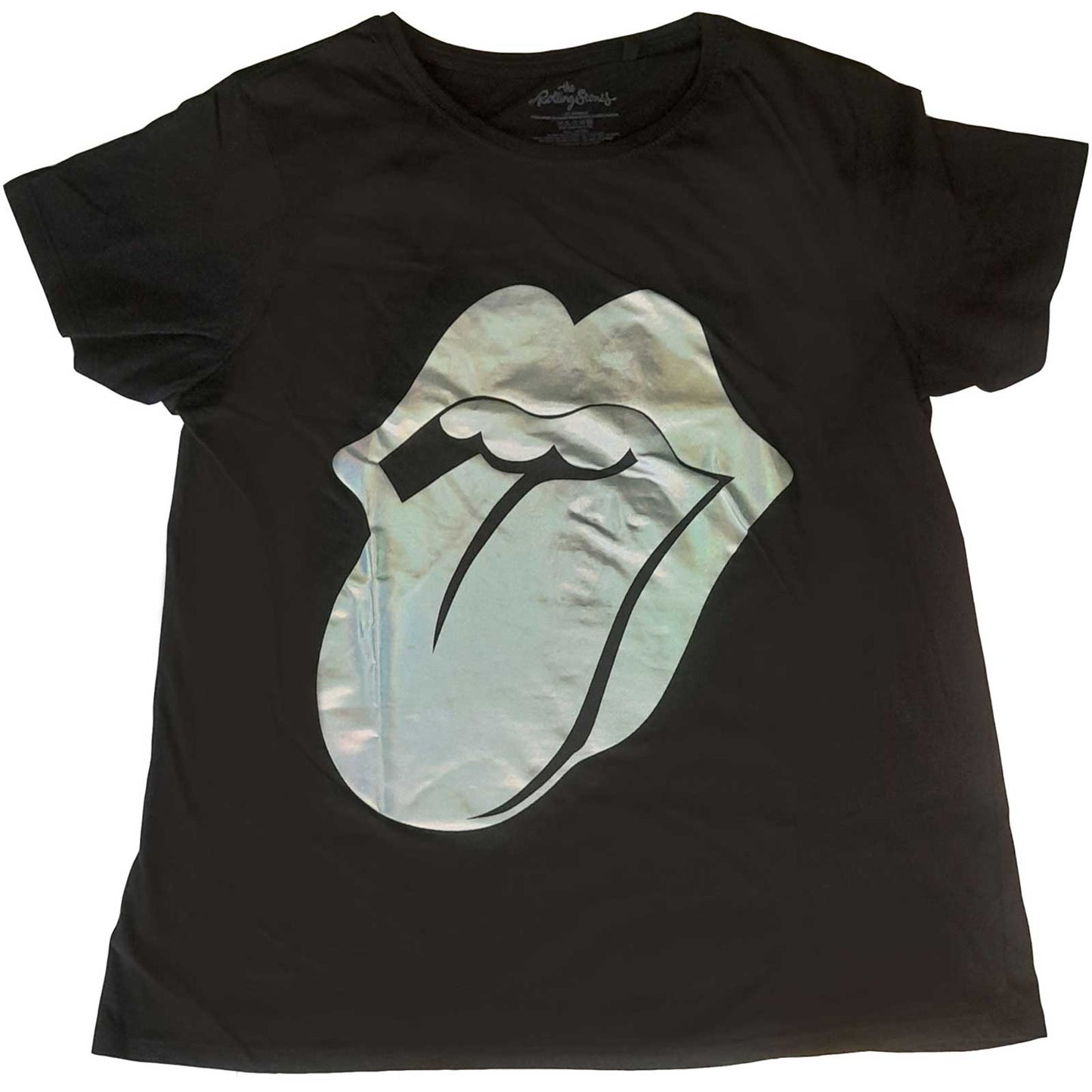 The Rolling Stones Unisex T-Shirt: Foil Tongue (Foiled)