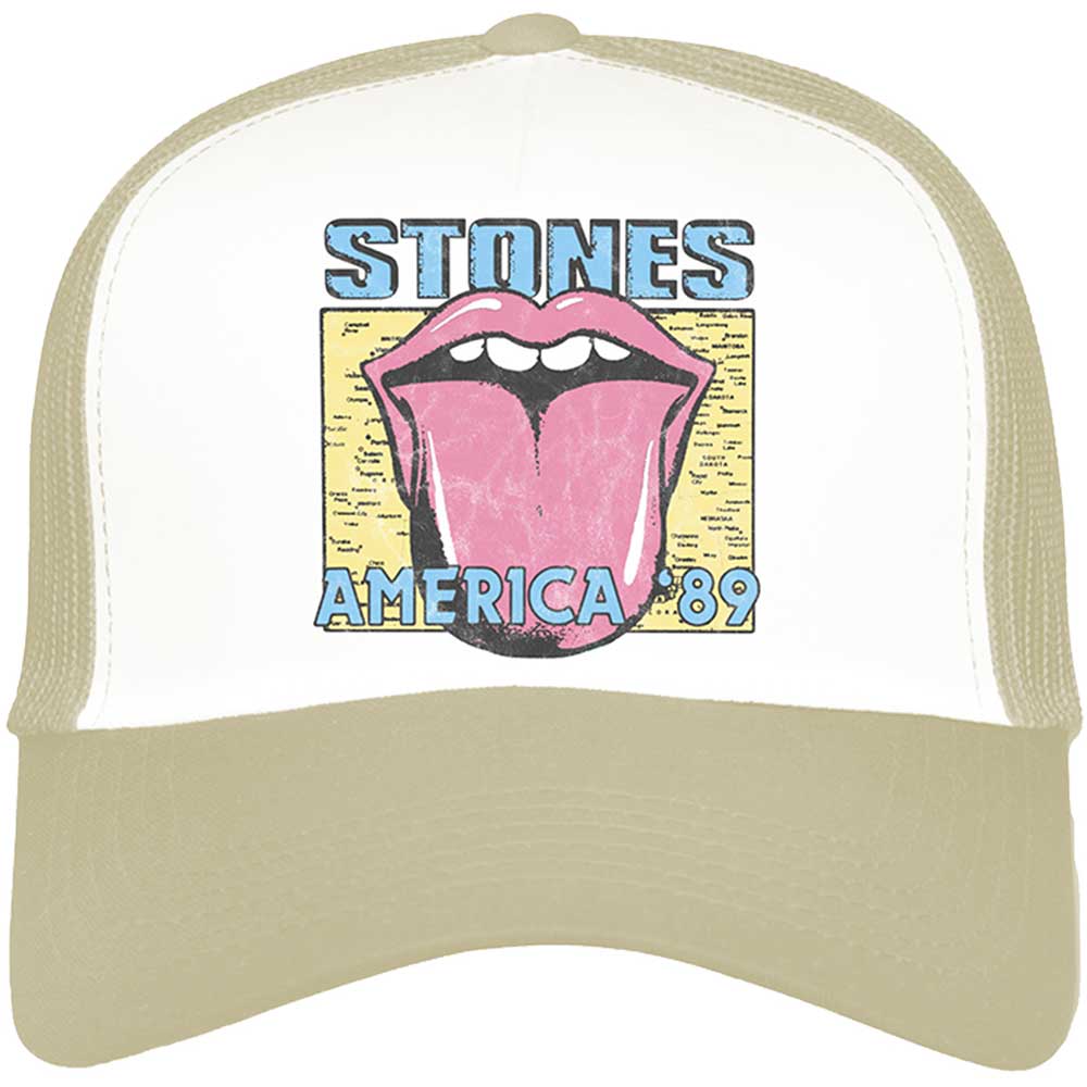 The Rolling Stones Unisex Mesh Back Cap: America '89 Tour Map