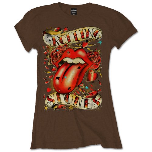 The Rolling Stones Ladies T-Shirt: Tongue & Stars