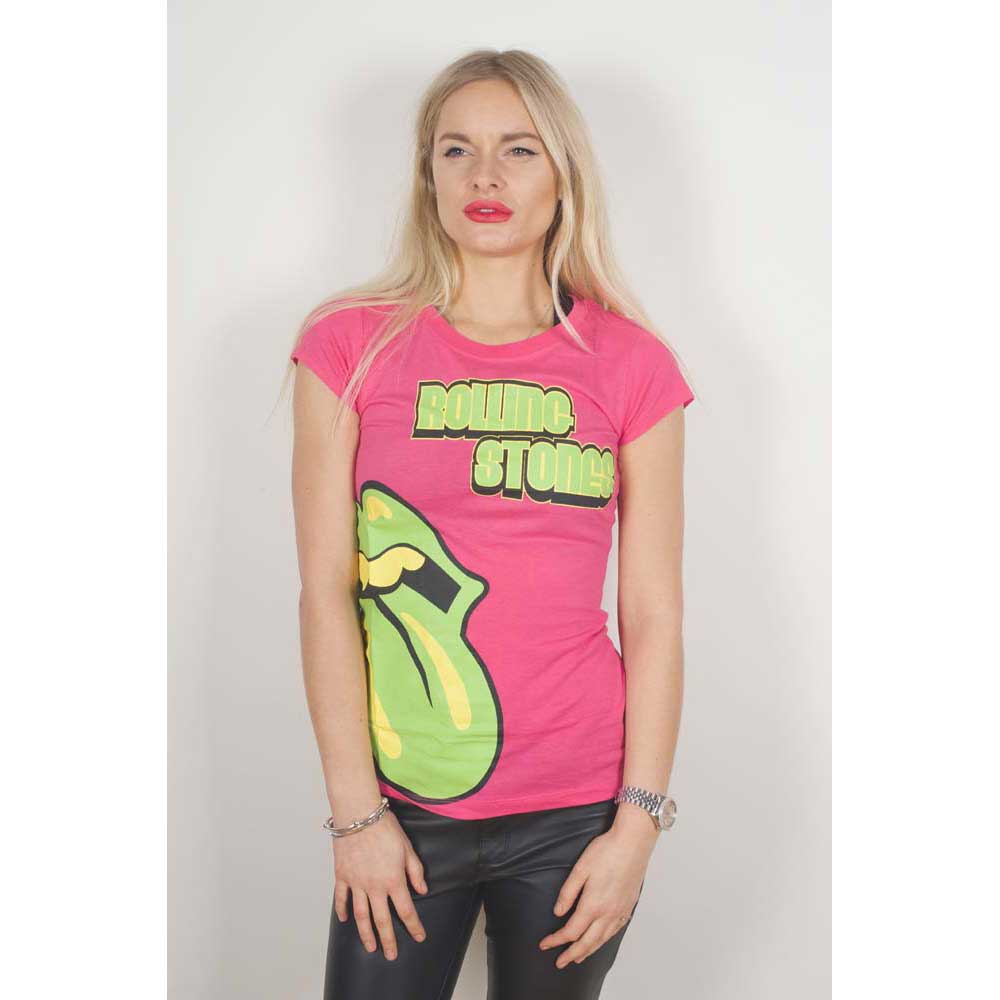 The Rolling Stones Ladies T-Shirt: Green Tongue